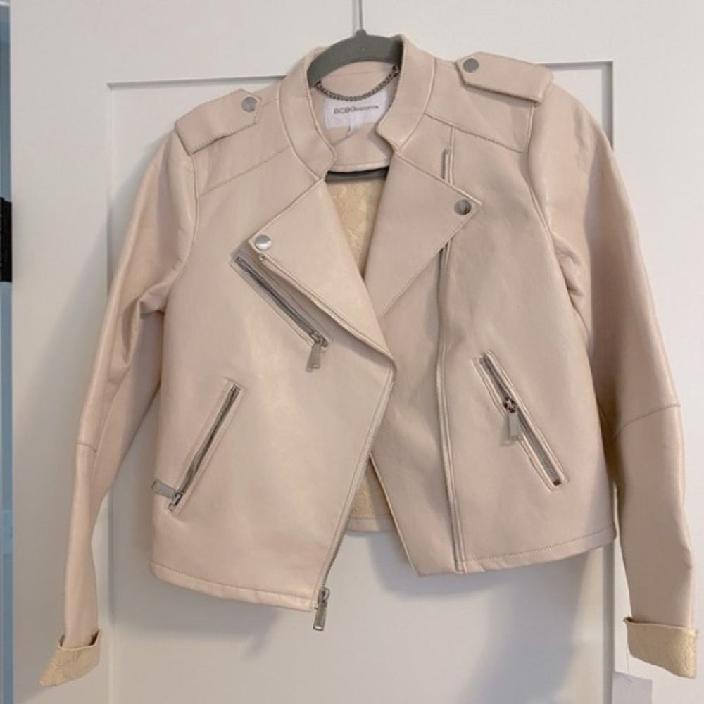 BCBG Generation Nude Pink Blush Moto ✨Jacket XS